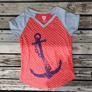 🧁Modern Lux Women's Coral Anchor Short Sleeve Tee